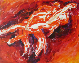 Feuer und Flamme, Acryl auf Leinwand, 1996, 120 x 150 cm