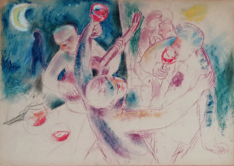 Rotwein, Pastell, 1965, 30 x 42 cm