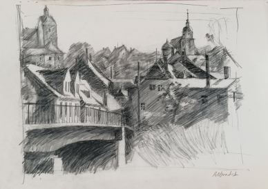 Colditz, Bleistift, 1966, 21 x 29,7 cm