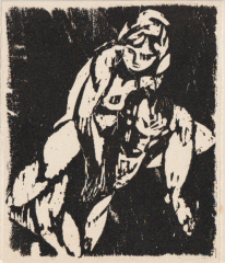 Neujahrskarte, Holzschnitt, 1967, 14 x 12 cm