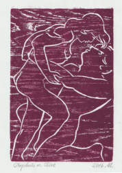 Daphnis und Chloe, Holzschnitt, 2016, 22,5 x 15 cm
