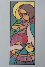 Entwurf Bleiglasfenster Taufe, 1991, 34 x 23 cm