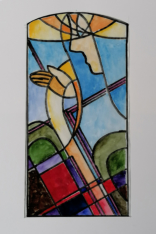 Entwurf Bleiglasfenster Auferstehung, 1991, 40 x 27 cm
