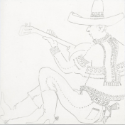 Entwurf 2, Schallplatte Western, Bleistift, 1966, 30 x 30 cm