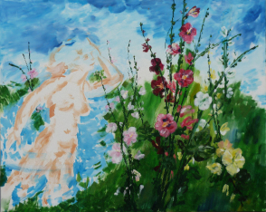 Meine Malven, Acryl auf Leinwand, 2012, 120 x 160 cm