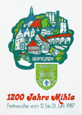 Plakat 1200 Jahre Mihla, 1987, 59 x 42 cm