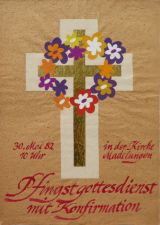 Plakat Pfingstgottesdienst in Madelungen, 1982, 59 x 42 cm